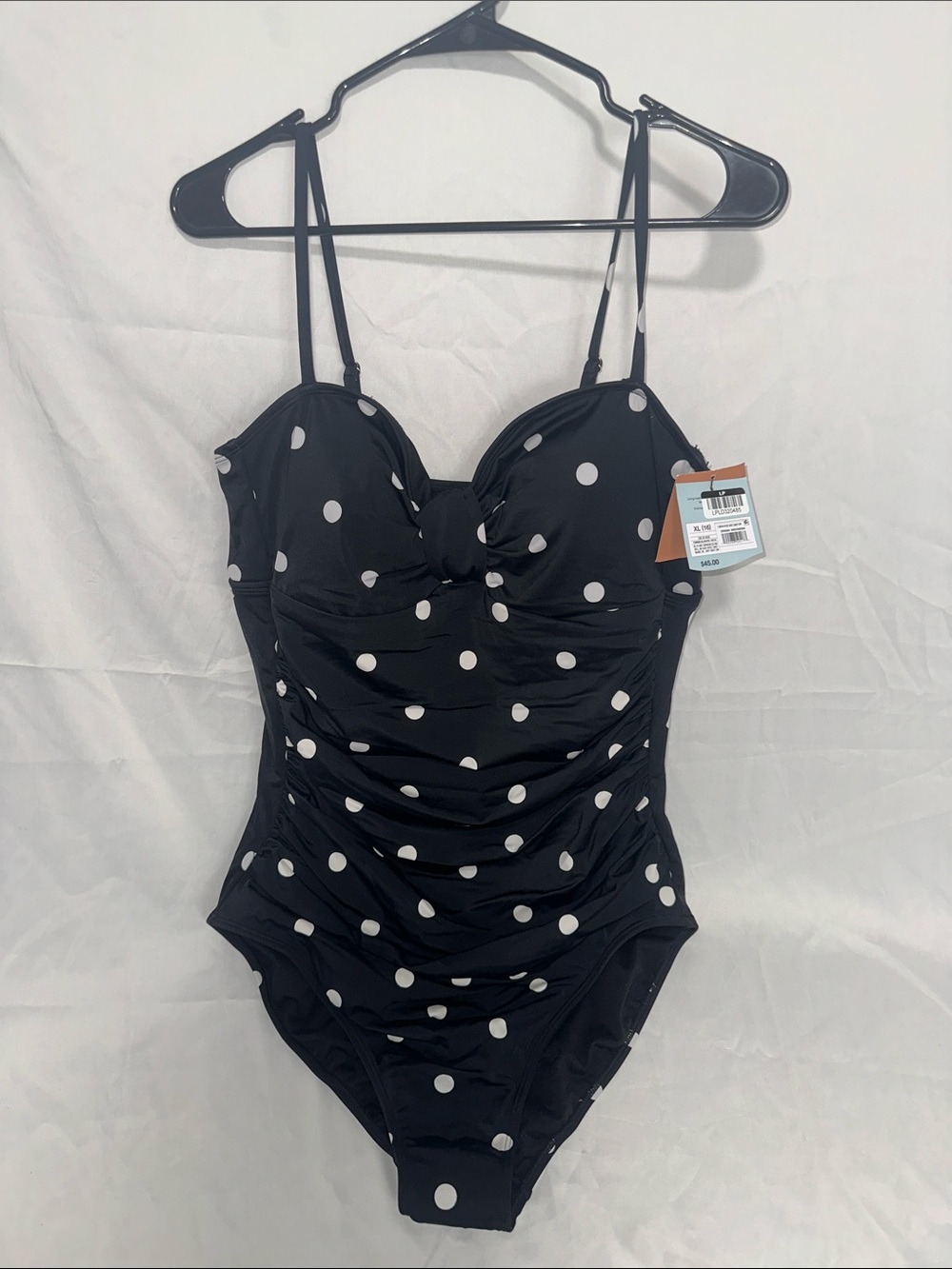 Shade & Shore Black Polka Dot One-Piece Swimsuit